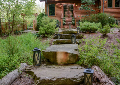 Beautifully designed unique landscaping in Ohio with vibrant flowers