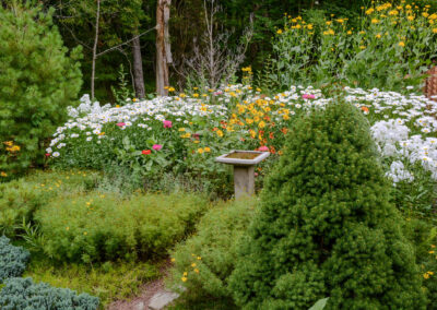 Beautifully designed unique landscaping in Ohio with vibrant flowers