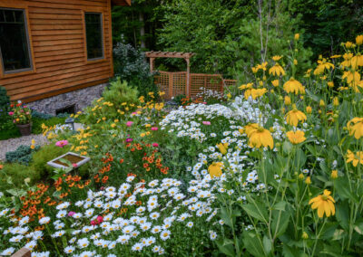 Beautifully designed unique landscaping in Ohio with vibrant flowers