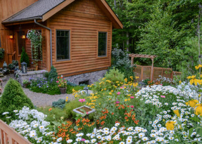 Beautifully designed unique landscaping in Ohio with vibrant flowers