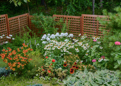 Beautifully designed unique landscaping in Ohio with vibrant flowers