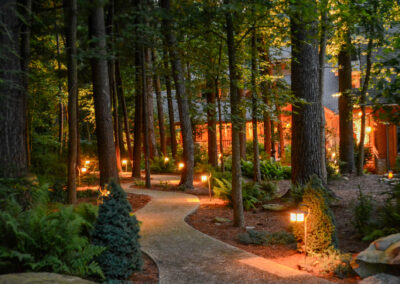 Beautifully designed unique landscaping in Ohio with vibrant flowers